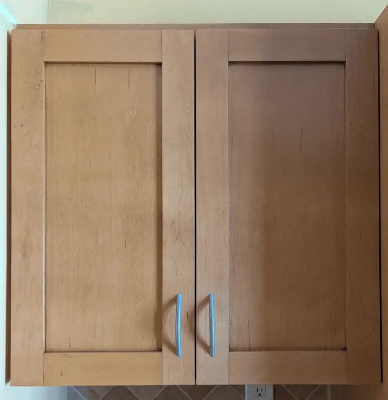 Wood shaker cabinet doors before painting, Sunny Isles Beach